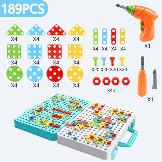 Ultimate Kids Drill & Screw Nut Puzzle Toy Set - 3D Assembly Tool Kit for Boys | Pretend Play, Creative Disassembly & Construction Learning | Perfect Educational Gift for Young Engineers | Safe, Fun, and Interactive Building Experience!